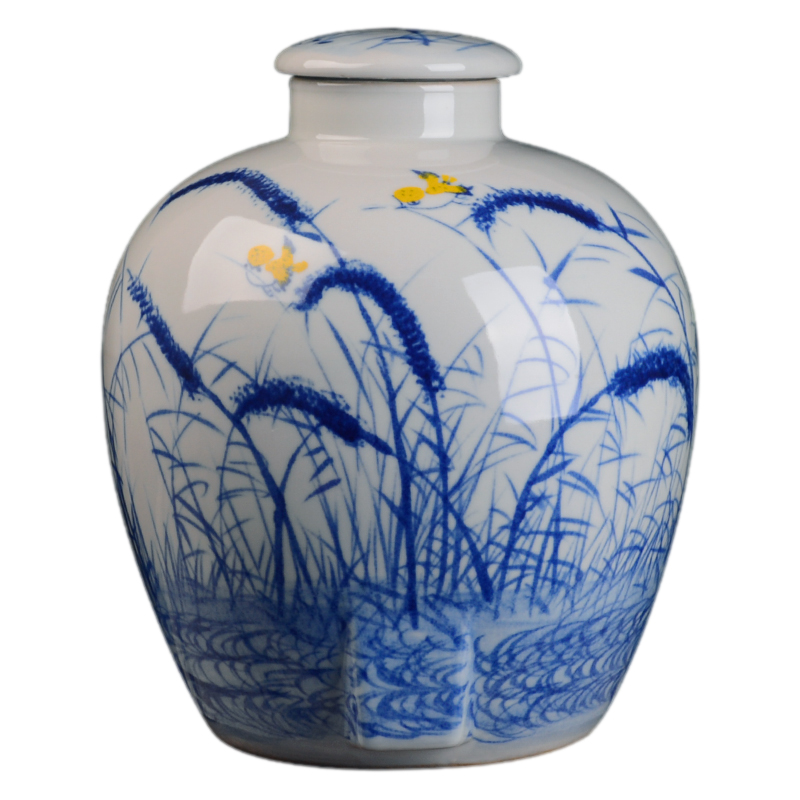 Jingdezhen hand - made ceramic jars jugs home 20 jins with leading mercifully jars liquor bottle seal wine storage