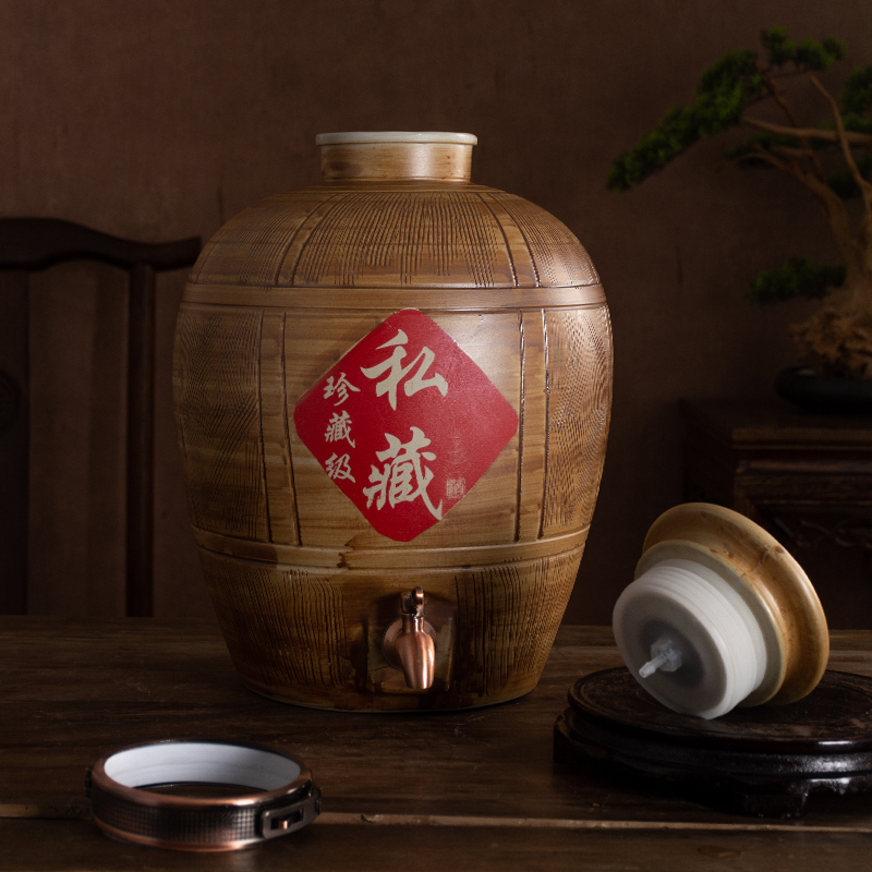 Jingdezhen ceramic wine wine jar jar 10 jins 20 jins 30 jins 50 kg of archaize seal household mercifully it bottle