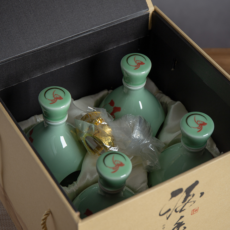 Jingdezhen domestic ceramic bottle wine pot 1 catty the an empty bottle with antique Chinese creative liquor pot seal wine