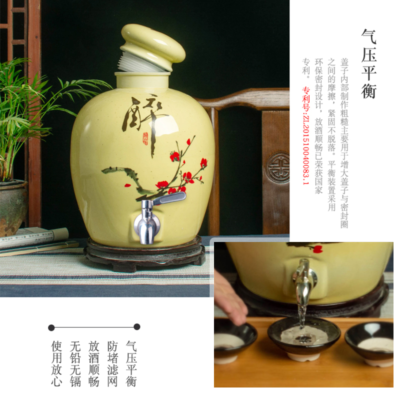 Archaize of jingdezhen ceramic wine jars home 10 jins 20 jins 30 jins with leading liquor bottle seal wine storage