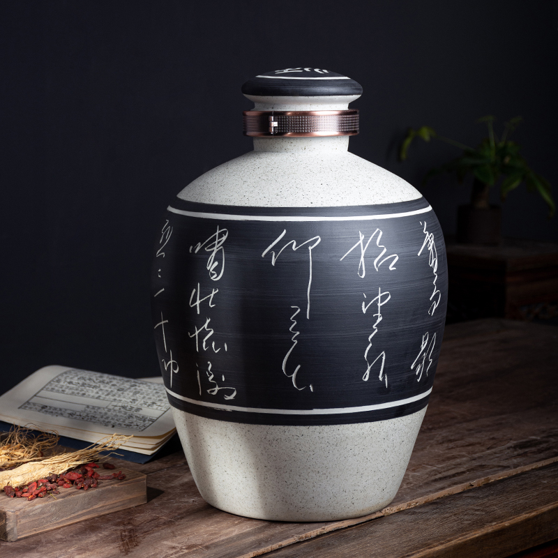 Ceramic jar home 10 jins 20 jins 30 jins 50 to empty empty wine bottle it archaize virgin pulp thickening liquor