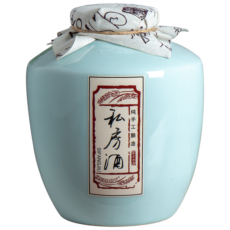 An empty bottle of jingdezhen ceramic 1 catty 2 jins 5 jins of 10 jins to antique white wine pot it sealed jar