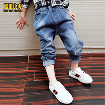 Childrens clothing boys casual jeans in big children loose pants childrens trousers 2018 autumn and winter New crotch pants tide