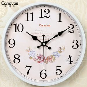 凯诺时欧式挂钟 客厅钟表卧室静音时钟挂表简约现代田园石英钟表