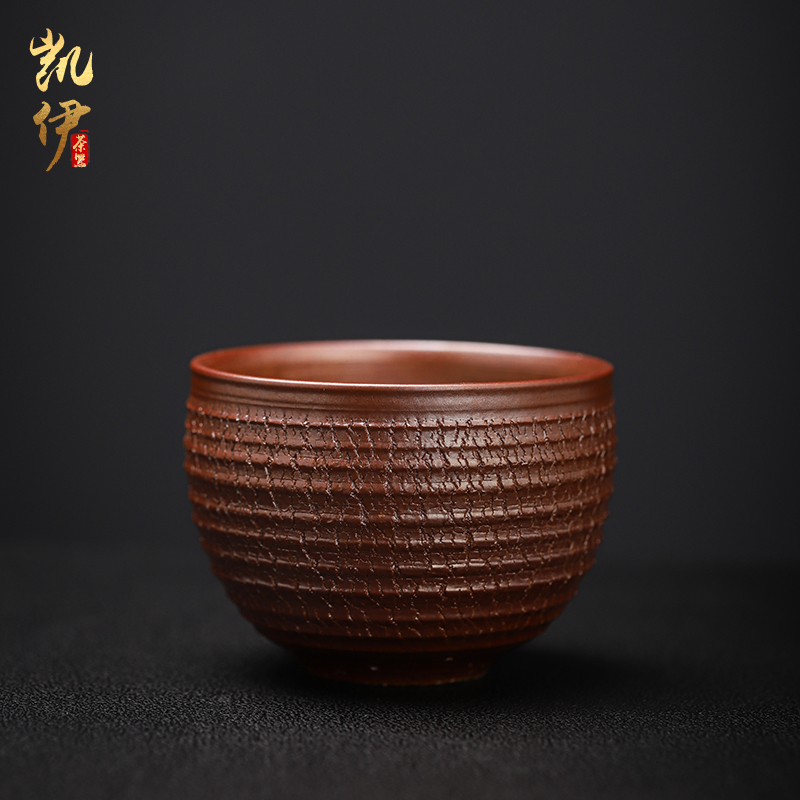 He Zhi - manually pull embryo firewood compensated boring cup coarse pottery cups personal single cups of tea cup, ceramic tea set the master