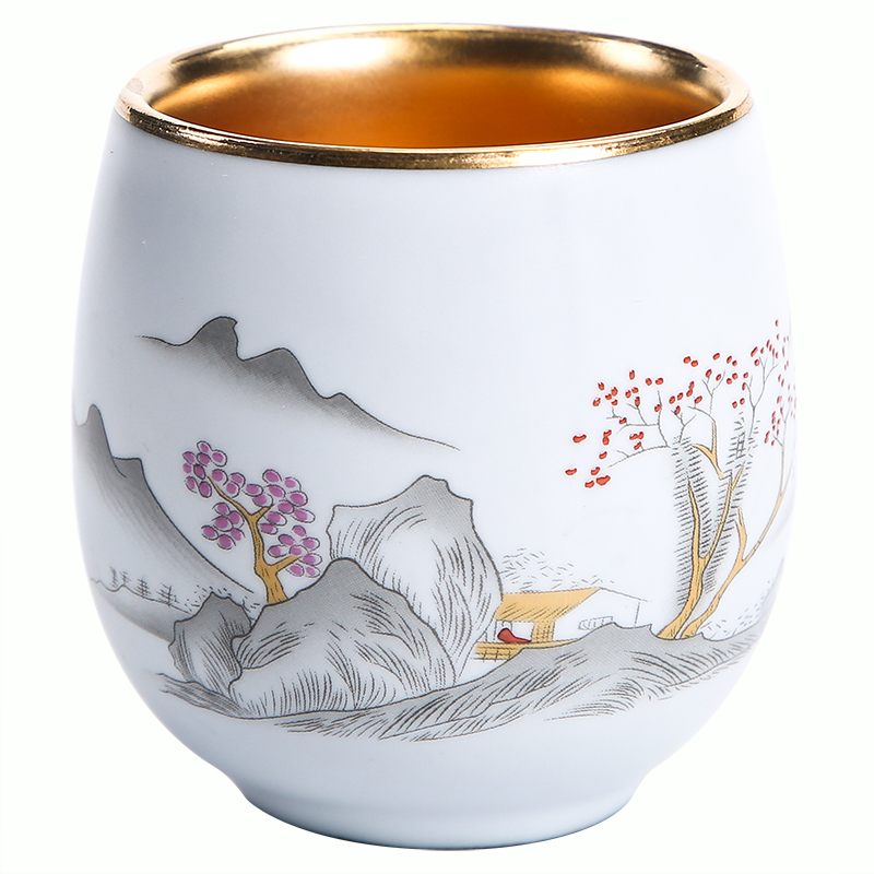 Gold on your up hand - made master kung fu tea cup sample tea cup jingdezhen ceramics snowflakes cup silver cup