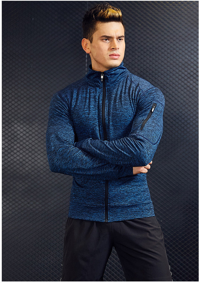 健身衣服装男春秋冬季高弹速干外套紧身衣服健身房训练跑步运动装