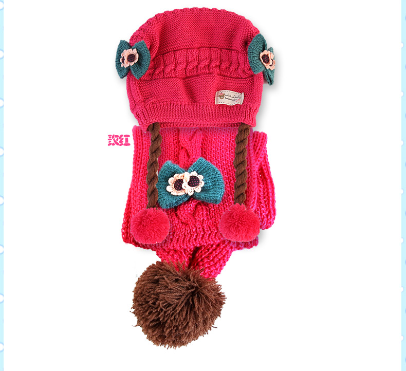 女宝宝帽子秋冬6-12个月婴儿毛线帽公主女童帽