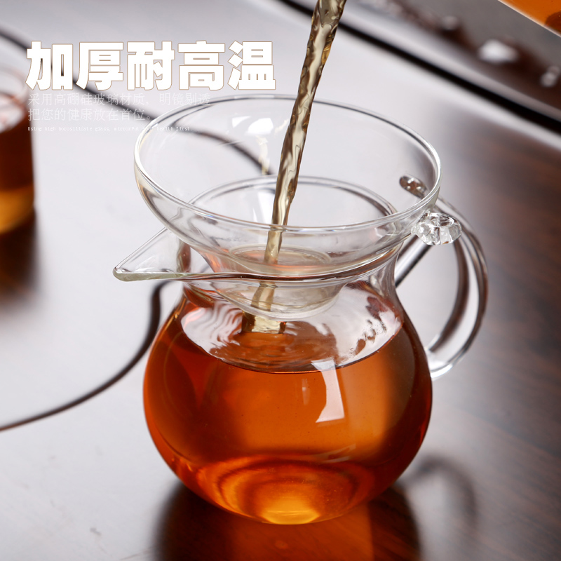 High - temperature transparent glass pointed expressions using portion kung fu tea set reasonable heat resistant glass cup of tea, tea sea manually