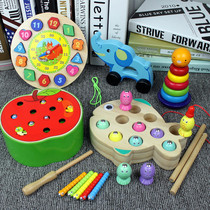  Baby fishing toy Childrens puzzle magnetic catch bugs caterpillar game 1-3 one 2 years old male and female children