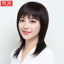 Wig female long hair long hair real hair full real hair silk middle-aged and elderly mother hair cover natural simulation