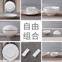 Bone China silver side tableware parts DIY free match home Bowl plate spoon pot ceramic pumpkin type custom LOGO