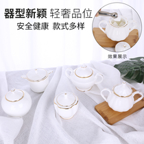 Bone porcelain gold edged sugar tank with lid White Sugar Sugar Sugar Jar retro British sugar pot ceramic storage tank custom logo