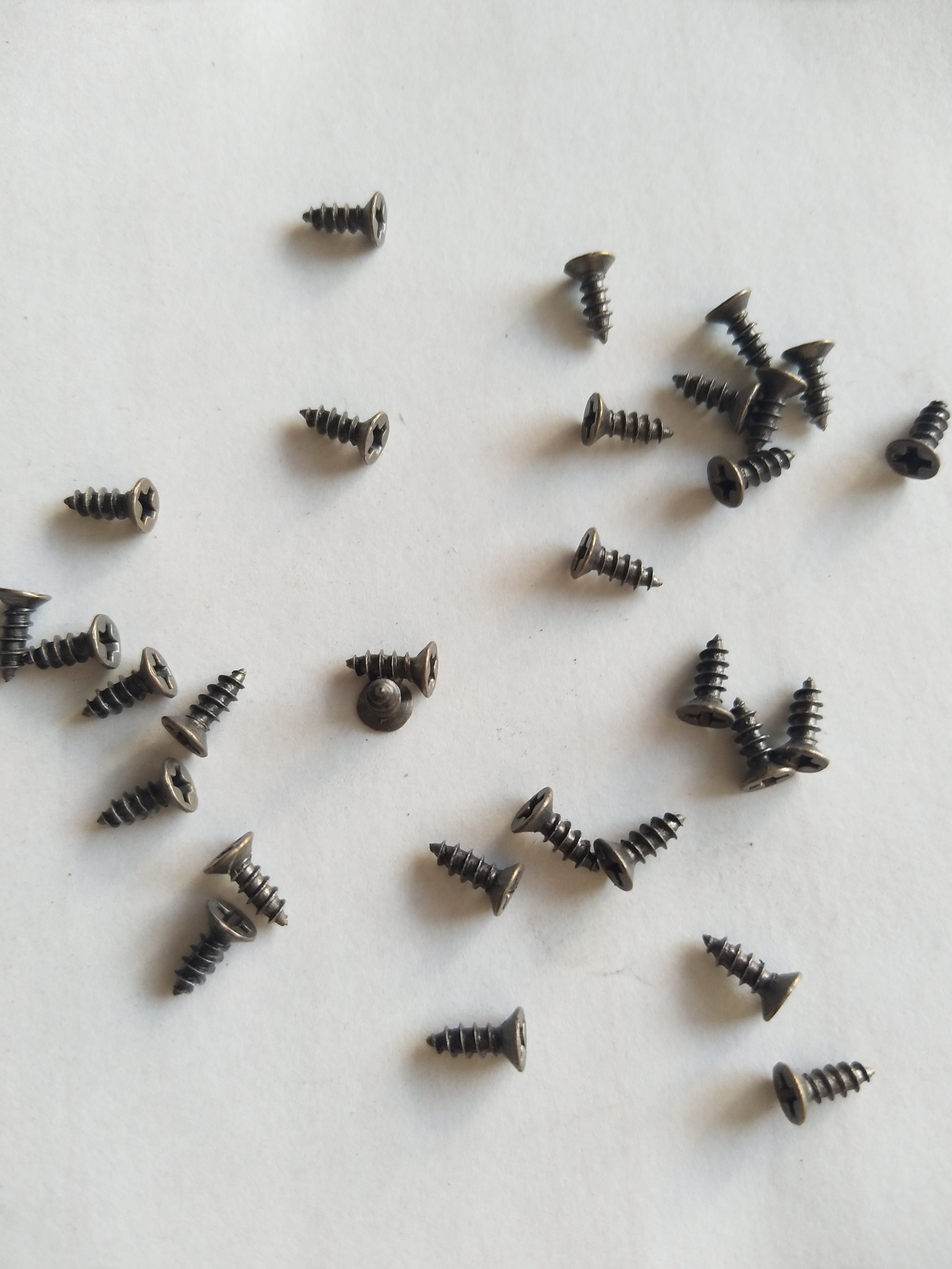 镀青古铜色平头自攻小螺丝m2 m2.3 m2.6小合页古铜色沉头十字螺钉