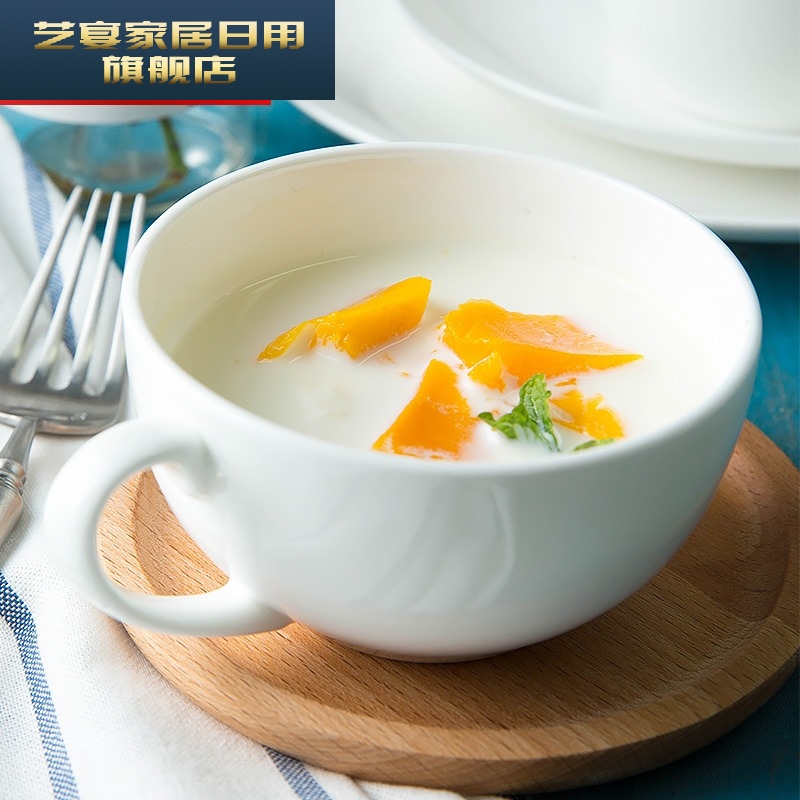 Creative one food dishes suit pure white household contracted jingdezhen porcelain ipads plate 2 dishes in northern Europe