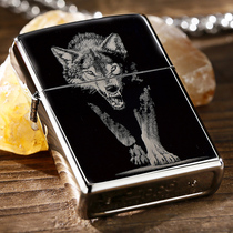 Genuine American original zippo lighter black ice Wolf zppo lighter men lettering limited ZP