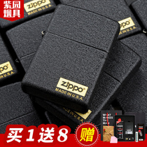 zippo lighter genuine original frosted black windproof kerosene lettering mens limited birthday gift