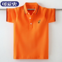 Childrens clothing boys short-sleeved t-shirt 2021 new summer clothes childrens lapel casual half-sleeve POLO shirt top