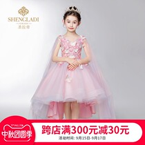 Flower girl dress female childrens wedding dress girl princess dress puffy gauze wedding host model catwalk evening dress