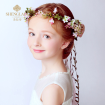 Childrens wreath floral headdress flower children beautiful hair accessories bride wreath childrens dress accessories performance childrens headwear