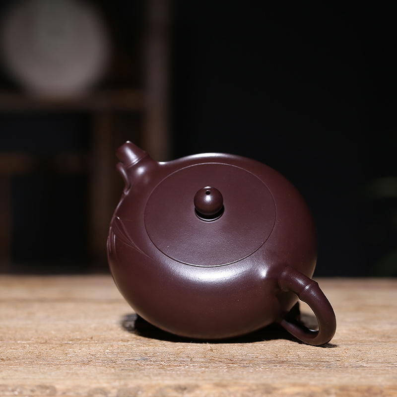 Yixing it stone gourd ladle pure manual undressed ore old purple clay teapot kung fu tea cups suit household teapot