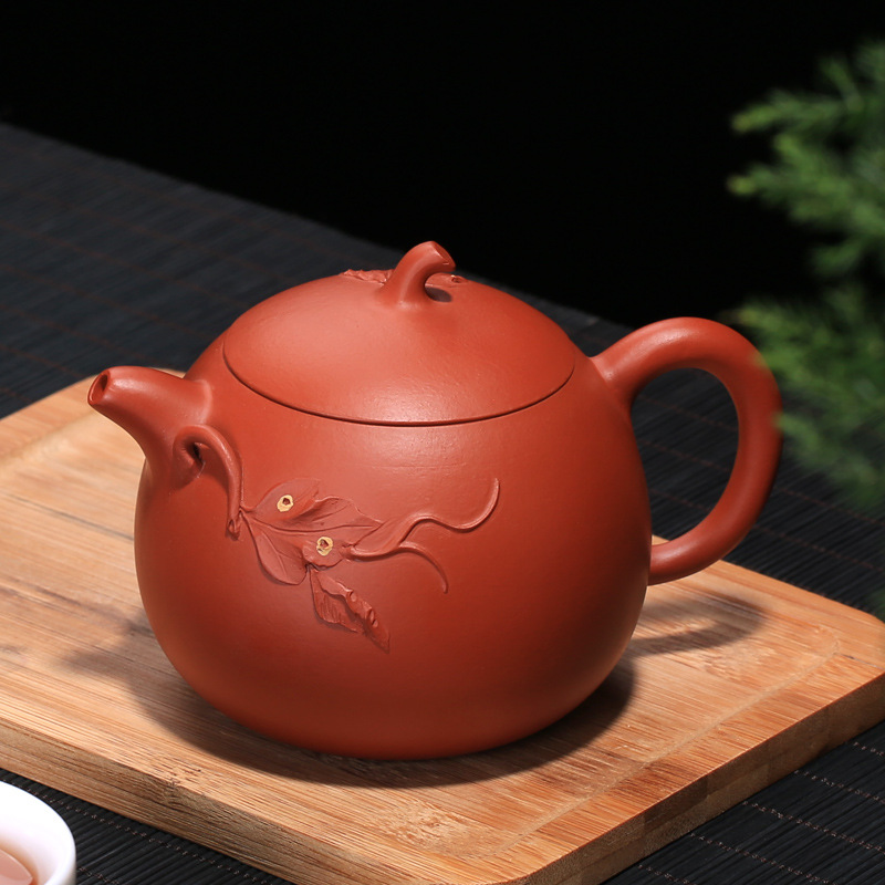 Yixing it undressed ore mud zhu jade melon pot all hand teapot tea set high gloria Chou kung fu tea pot