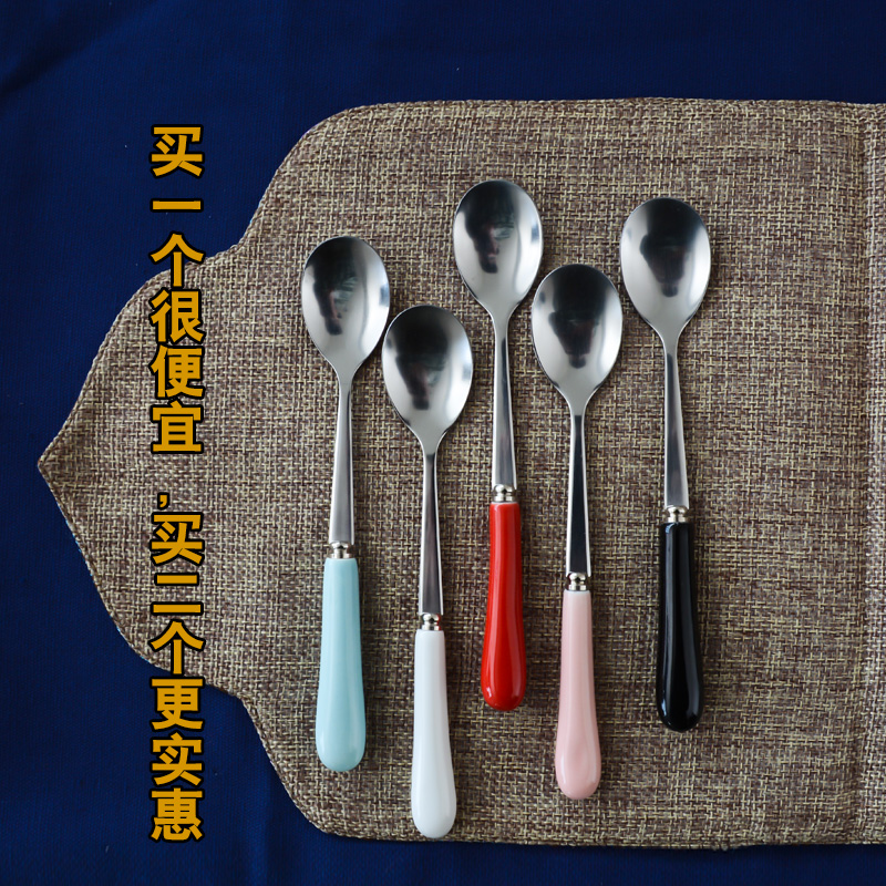 Stainless steel spoon, stir coffee spoon, dessert spoon creativity tableware coffee spoon, small spoon