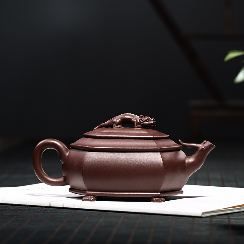 Yixing masters are it pure manual undressed ore old purple clay teapot kung fu tea set household teapot longnu six - party