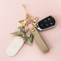 Bow hand rope car key chain pendant creative personality net red key ring INS cute women's bag small pendant