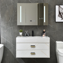 Smart bathroom cabinet combination rock board wall-mounted hand wash basin pool Modern simple bathroom sink