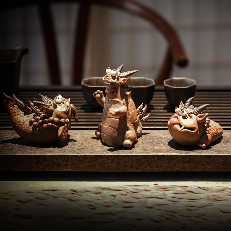 Dragon born nine children creative ceramic gifts office desktop move pottery furnishing articles home boutique decoration decoration