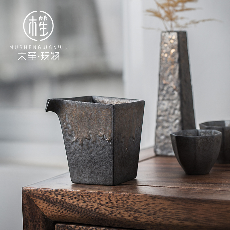 Creative household ceramics fair square cup Japanese character kung fu tea tea accessories points contracted sea and a cup of tea