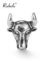 Ruibeila zodiac bull stud earrings mens and womens 925 sterling silver niche 2021 New Year of the Ox earring accessories single tide