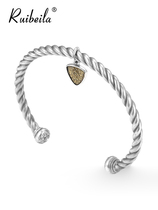 ruibeila Eternal Flower small hangtag opening bracelet s925 silver mens hip hop personality Thai silver wrist ornament silver tide