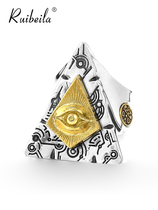 Ruibeila Gods Eye pointer ring mens S925 silver dark hip hop niche design open index finger ring