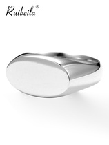 ruibeila Godfather series glossy ring men 925 silver simple atmosphere round face ring tide