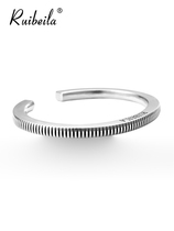 Ruibeila personality vintage texture opening bracelet s925 sterling silver mens hip hop Thai silver bracelet bracelet tide