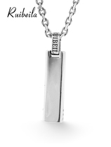 ruibeila925 silver simple gloss zipper pendant men and women European and American hipster necklace buckle letters can be customized cool