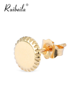 ruibeila18k gold simple personality small bottle cap earrings fashion men and women trend couple earrings (single)