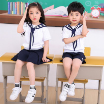 Kindergarten garden clothes summer childrens class uniforms summer school uniforms British style summer short sleeve graduation suit