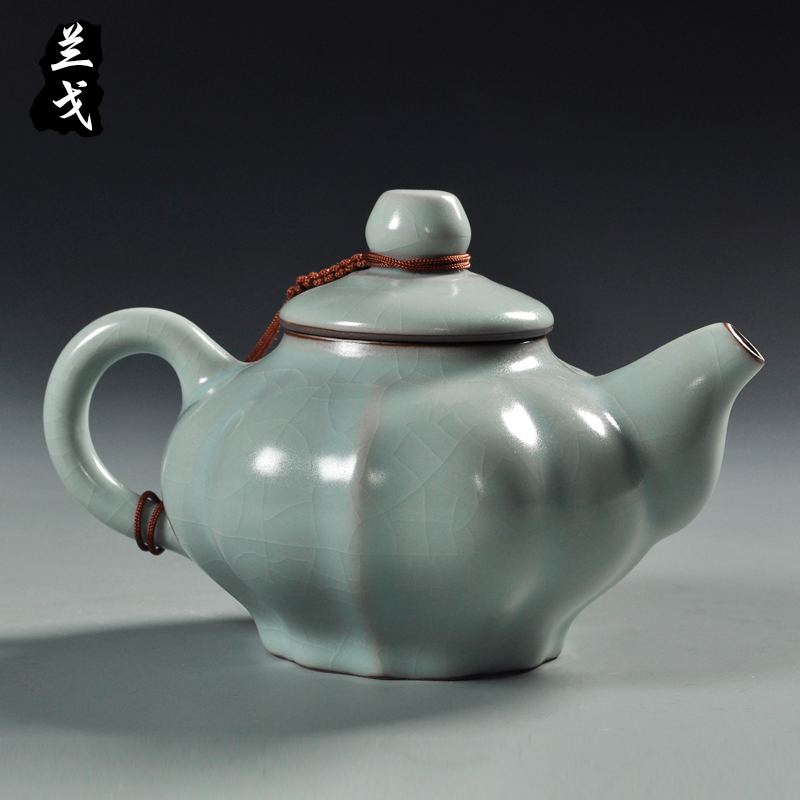 Having your up with azure slicing the teapot can raise your porcelain ceramic kung fu tea set household teapot large single pot