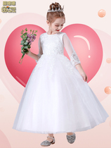 Girls princess dress 2021 new piano performance clothes girl birthday puffy gauze dress children Foreign style wedding dress