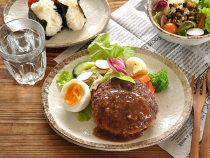 Spot Japanese beauty thick roast old hand made Vintage Dinner plate curry rice plate universal bowl flat plate elliptical disc