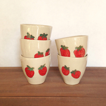 Spot Japanese writer hand-painted chestnut cup strawberry bowl treasure bowl plate