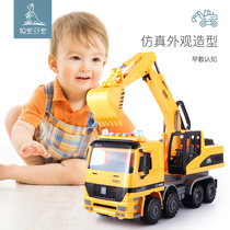  Large engineering vehicle excavator model Childrens boy toy simulation inertial bulldozer excavator forklift road pressure