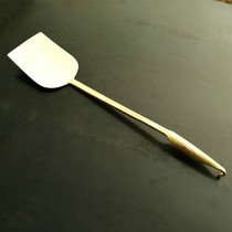 Pure copper shovel Flat handle copper shovel Shanxi copper traditional copper spoon Household manual beating copper colander cooking shovel
