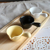 Green Maple ceramic solid color single handle small milk cup black pepper sauce bucket with handle milk spoon simple coffee mate milk jug