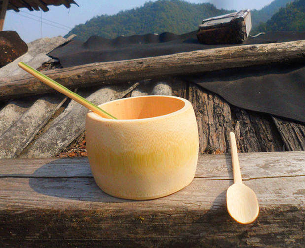 特色竹筒碗儿童餐具 竹饭碗酒店饭店竹碗 天然不上漆 竹子碗