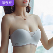 Tube top strapless underwear female small chest gathered non-slip wedding special summer sexy black invisible bra bra