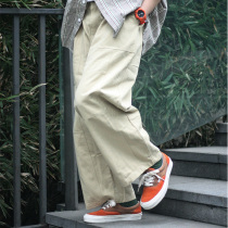 Nobodyknows summer Japanese thin drawstring overalls neutral loose nine-leg pants slacks